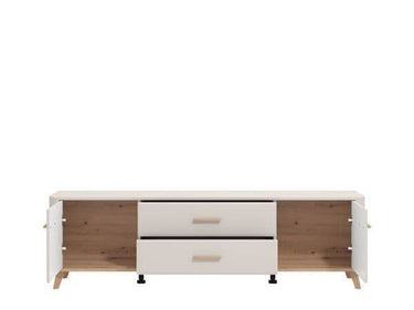 Premium Dariqon Cashmere Oak Effect 71-inch Wide TV Unit with Storage - UK Luxury Furniture